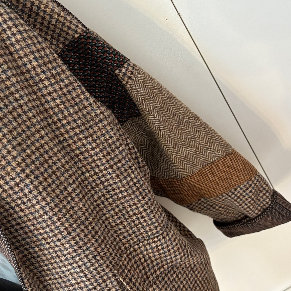 Vintage Wool Patchwork Tweed Houndstooth Jacket C… - image 4